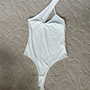 Pretty Little Thing One-Shoulder White Bodysuit